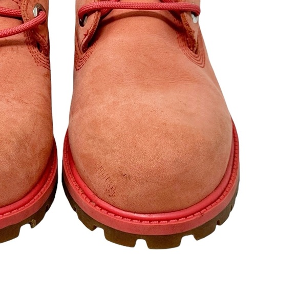 Timberland 6” Waterproof Leather Boots Junior Size 7 Pink Spiced Coral - Picture 10 of 10